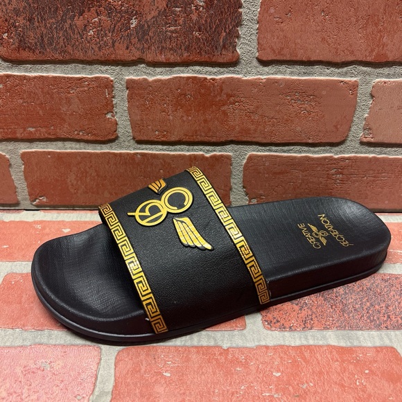 Creative Recreation ‘VICENZA’ Black/Gold EVA Slide Sandals Men’s Size 11 / 44.5 - Picture 2 of 8
